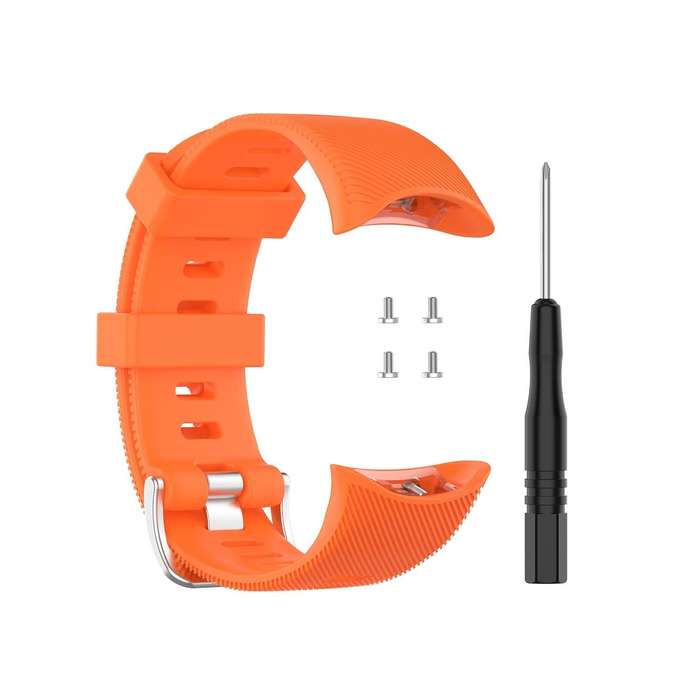 For Garmin Forerunner 45 / Forerunner 45S Universal Twill Solid Color Silicone Watch Band(Orange)
