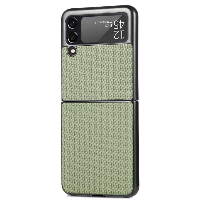 For Samsung Galaxy Z Flip3 5G Cross Pattern Slim PC Protective Case(Green)