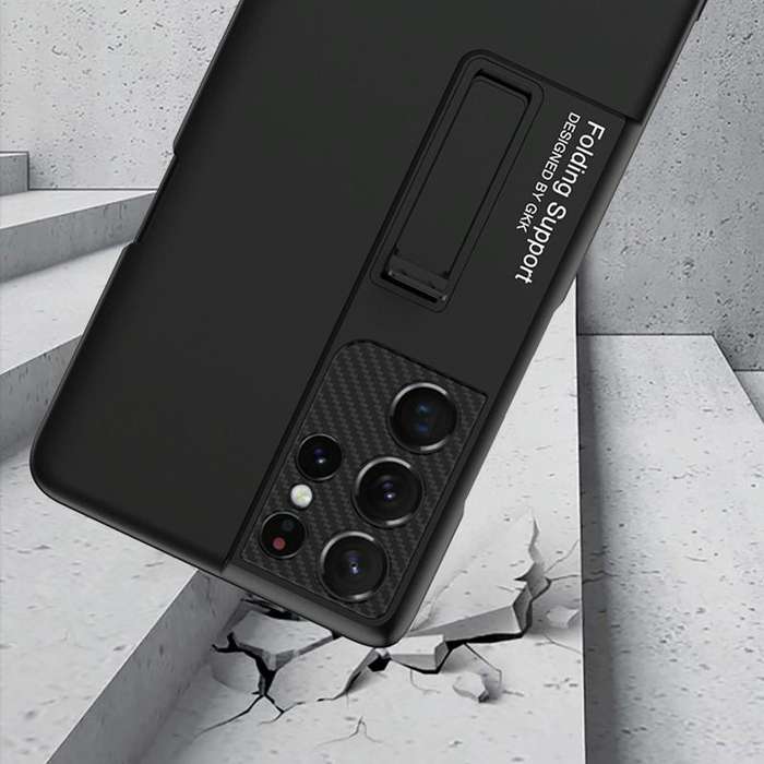For Samsung Galaxy S21 Ultra 5G GKK Ultra-thin Shockproof Phone Case with Holder & Pen Slots & St...
