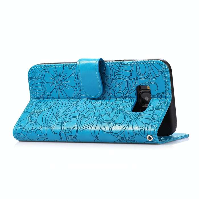 For Samsung Galaxy S8+ Skin Feel Embossed Sunflower Horizontal Flip Leather Case with Holder & Ca...