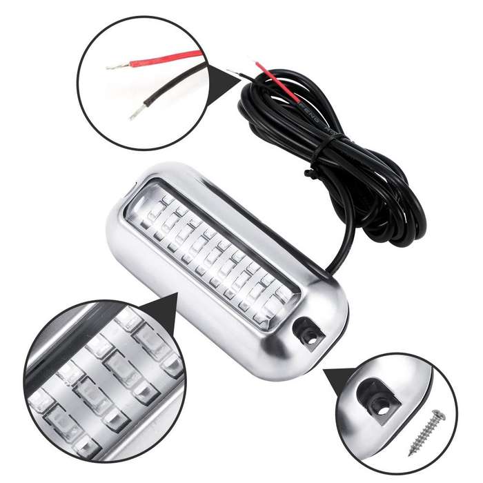 2 PCS MK-027 Ship / Yacht 10-30V 27LEDs Waterproof Stainless Steel Underwater Light(Blue Light)