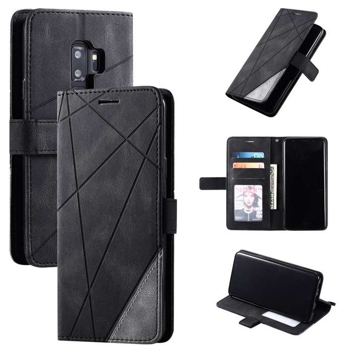 For Samsung Galaxy S9 Plus Skin Feel Splicing Horizontal Flip Leather Case with Holder & Card Slo...