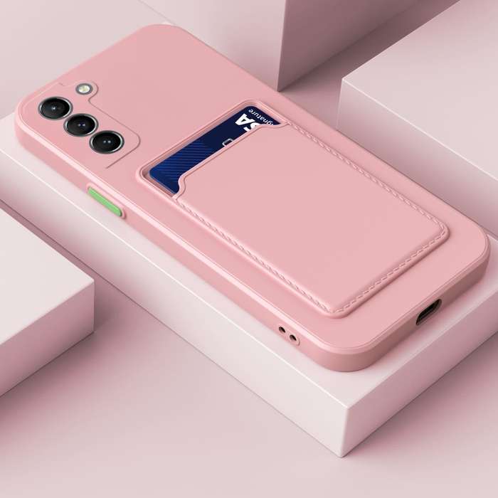 For Samsung Galaxy A54 5G Skin Feel Card TPU Contrast Color Button Phone Case(Pink)