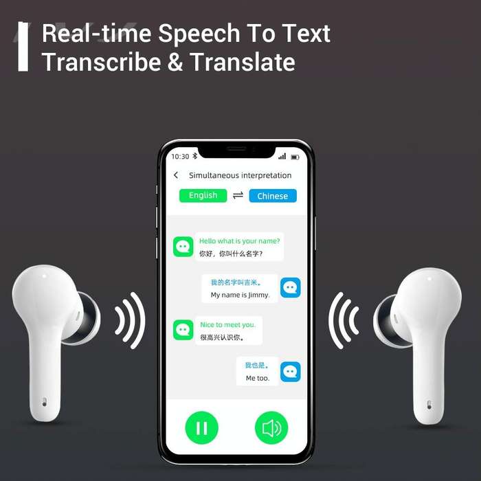M6 Multi-country Mutual Translation Smart Bluetooth Translation Earphone Supports 127 Languages (...