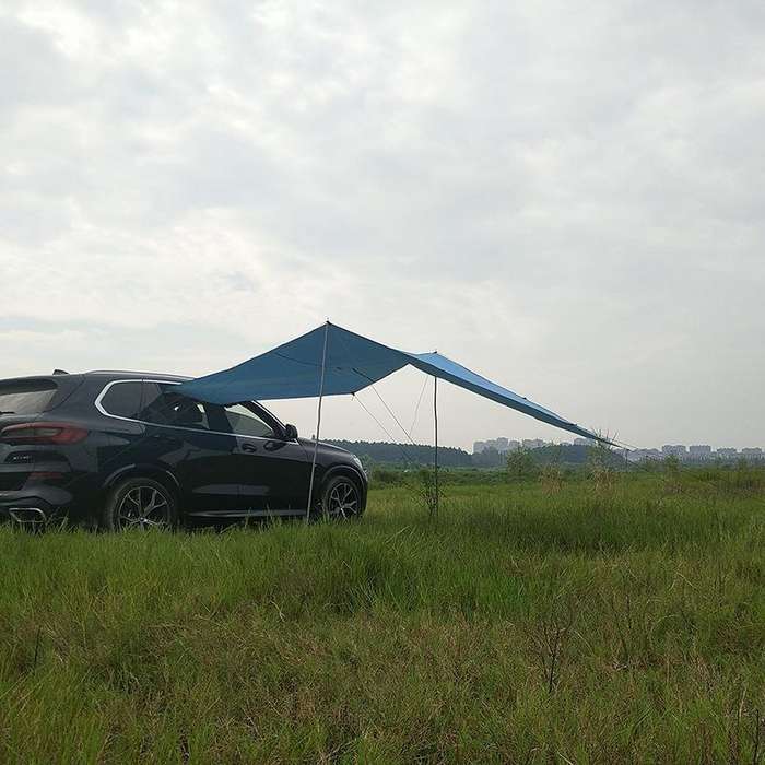 Outdoor Picnic Camping Tent On The Side Of The Car Rain-proof Sunshade Canopy 200x440cm(Blue)