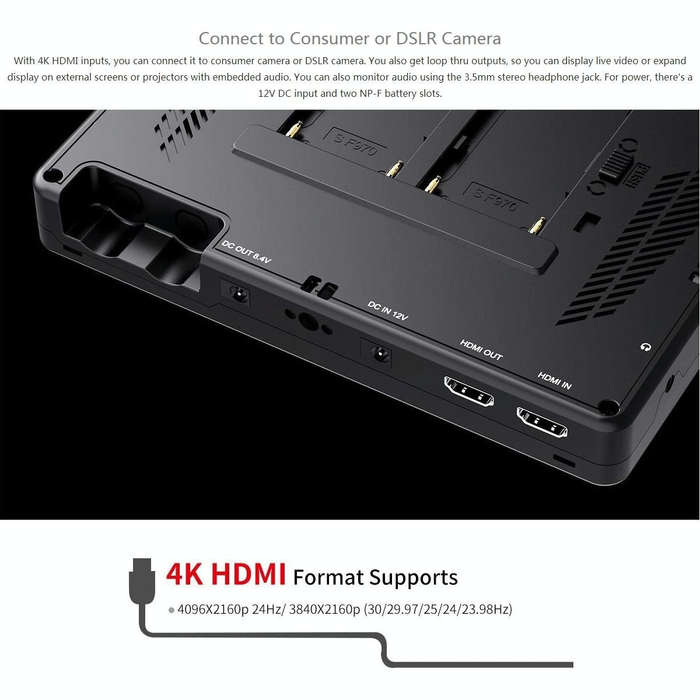 FEELWORLD LUT7 1920x1200 2200 nits 7 inch IPS Screen HDMI 4K Touch Screen Camera Field Monitor