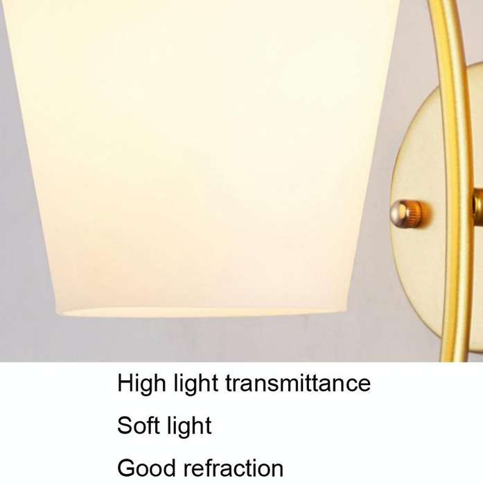 LED Glass Wall Bedroom Bedside Lamp Living Room Study Staircase Wall Lamp, Power source: 12W Tri-...