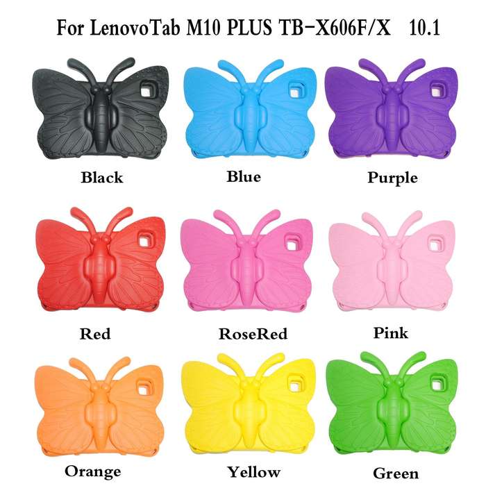 For Lenovo Tab M10 Plus TB-X606F/X 10.1 Butterfly Bracket Style EVA Children Falling Proof Cover ...