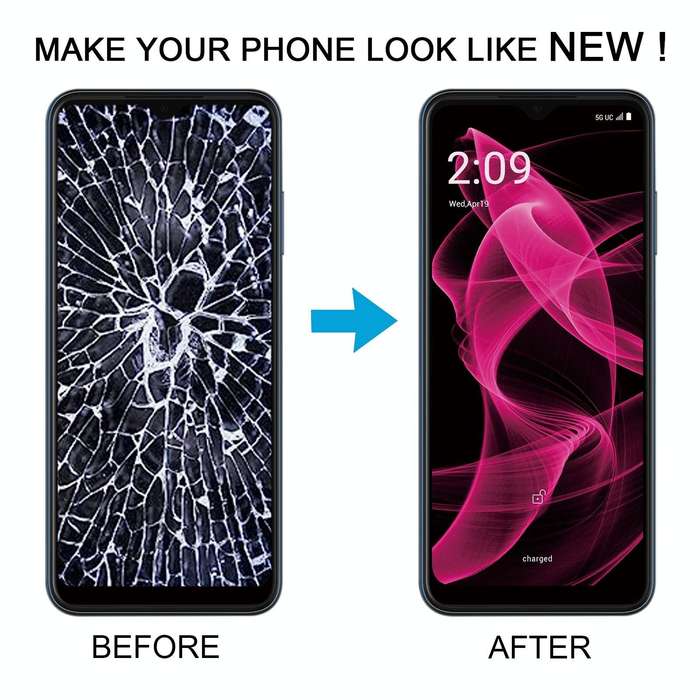 For T-Mobile REVVL 6X Pro 5G LCD Screen Digitizer Full Assembly with Frame (Black)