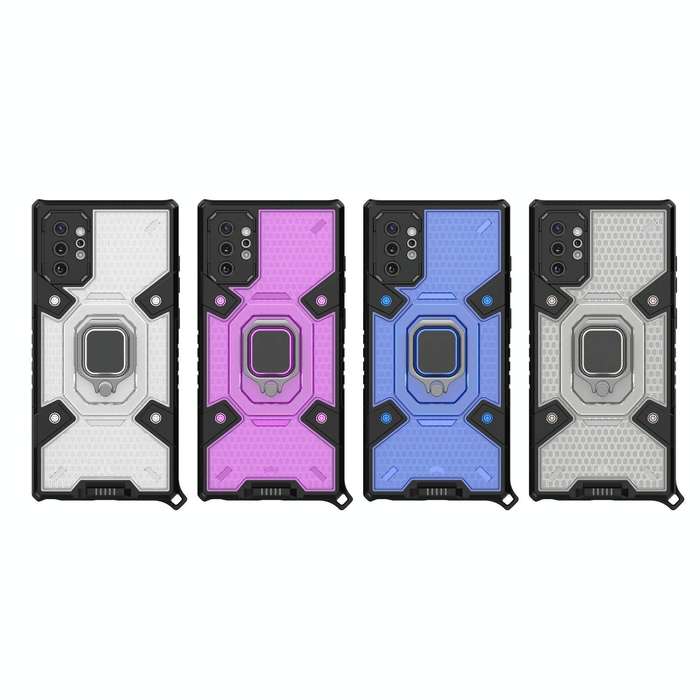 For Samsung Galaxy Note10+ Space PC+TPU Ring Holder Protective Case(Silver)
