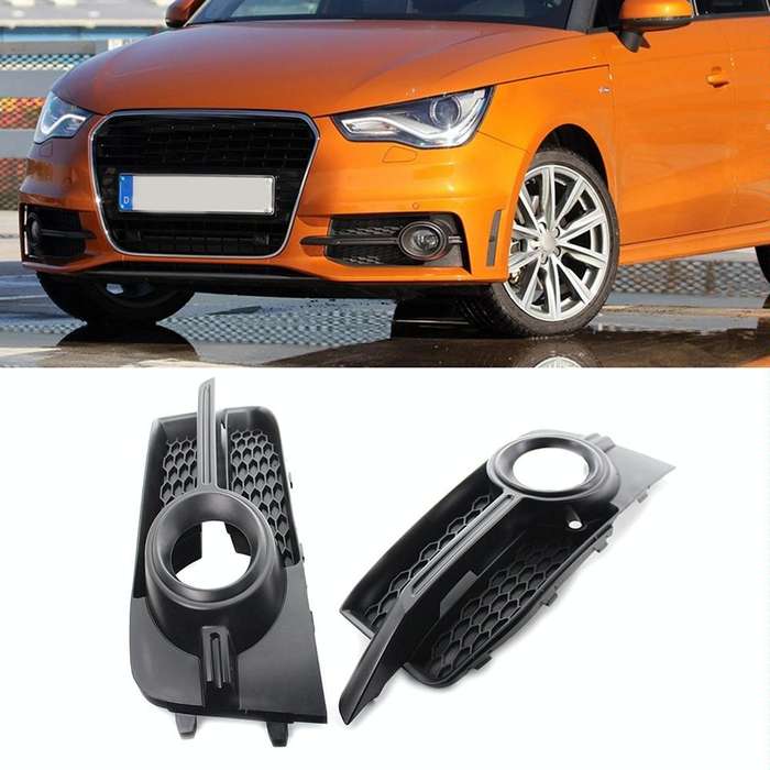 For Audi A1 8X 2011-2014 1 Pair Car Bumper Fog Lamp Decorative Cover Lower Grille Fog Lamp Frame ...