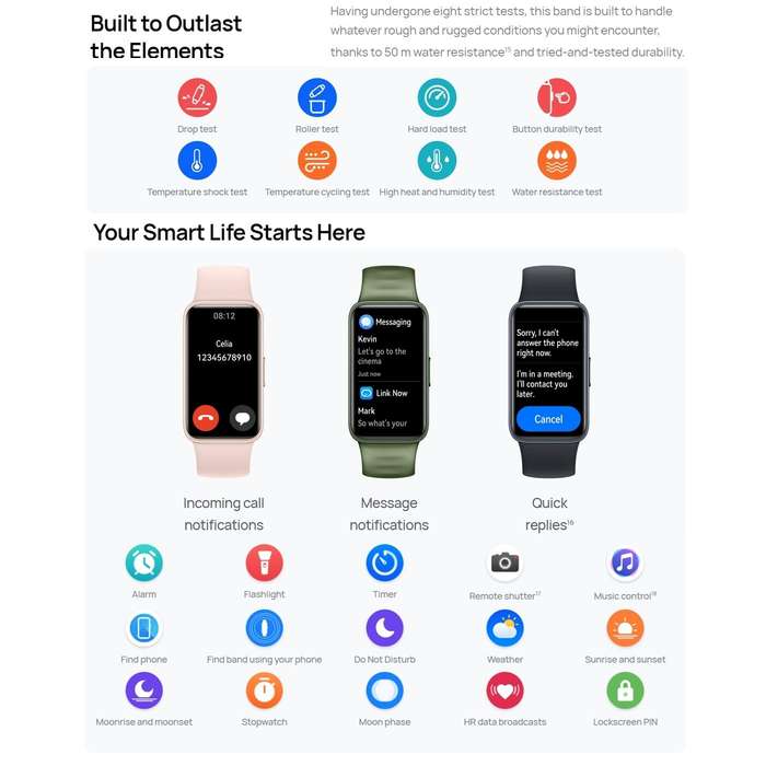 HUAWEI Band 8 NFC 1.47 inch AMOLED Smart Watch, Support Heart Rate / Blood Pressure / Blood Oxyge...