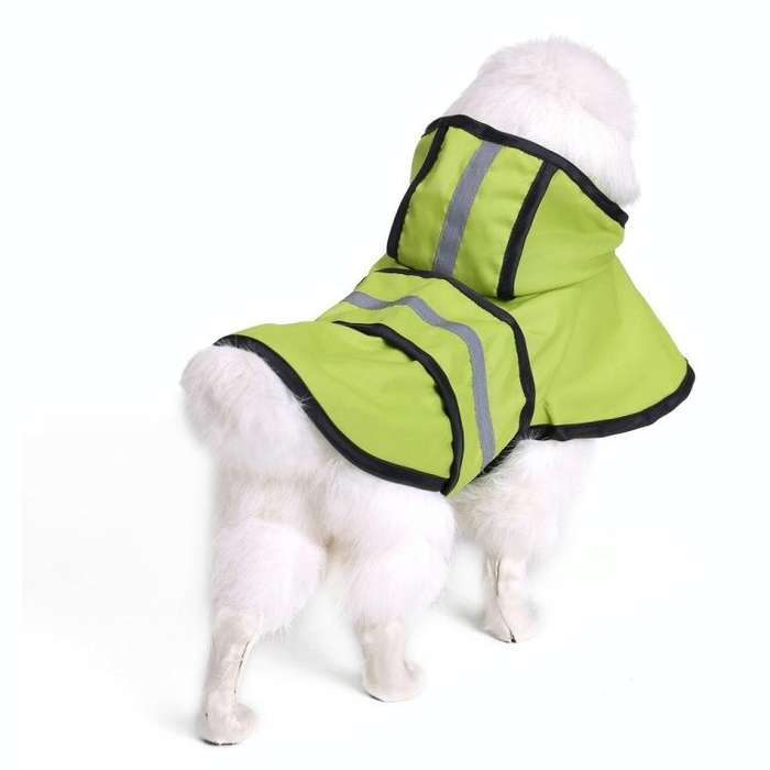 Pet Reflective Raincoat Large Dog Poncho, Size: XL(Fluorescent Green)