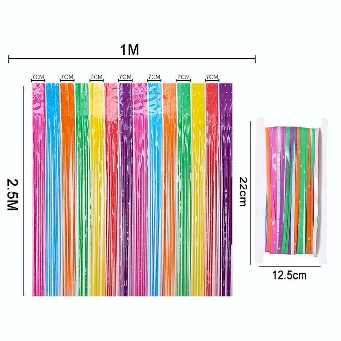 1x2.5M Splicing Color Rain Curtain Birthday Party Surprise Arrangement Props(Star)