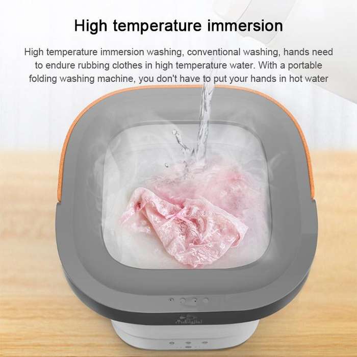 MOYU XPB30-F1 Portable Mini Automatic Household Folding Bucket Type Travel Washing Machine(Pink)