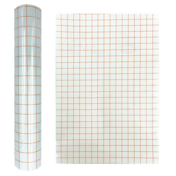 30cm x 500cm Self Adhesive Clear Lattice PVC Vinyl Positioning Transfer Film(Orange)