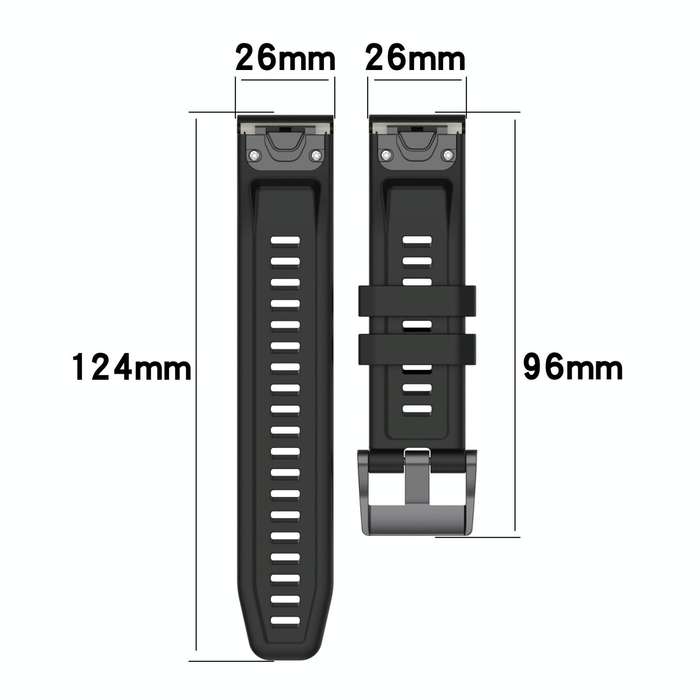 For Garmin Fenix 5X Sapphire 26mm Two-Color Sports Silicone Watch Band(Black+Grey)