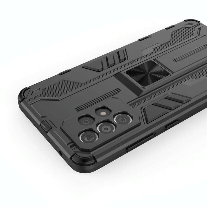 For Samsung Galaxy A52 5G / 4G Supersonic PC + TPU Shock-proof Protective Case with Holder(Black)