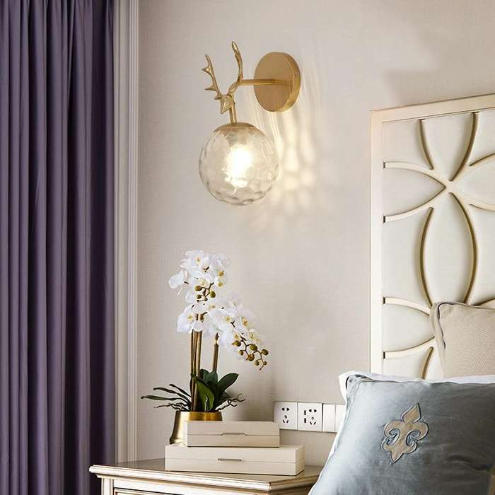LED Glass Wall Bedroom Bedside Lamp Living Room Study Staircase Wall Lamp, Power source: 12W Warm...