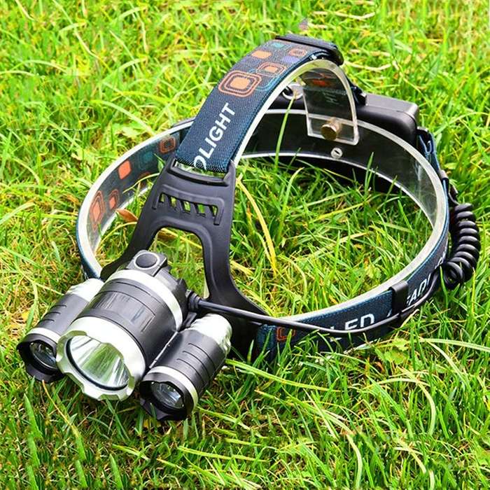 Strong Light Long-Range Rechargeable Three-Head Lamp Outdoor Fishing Lamp Led Head-Mounted Flashl...