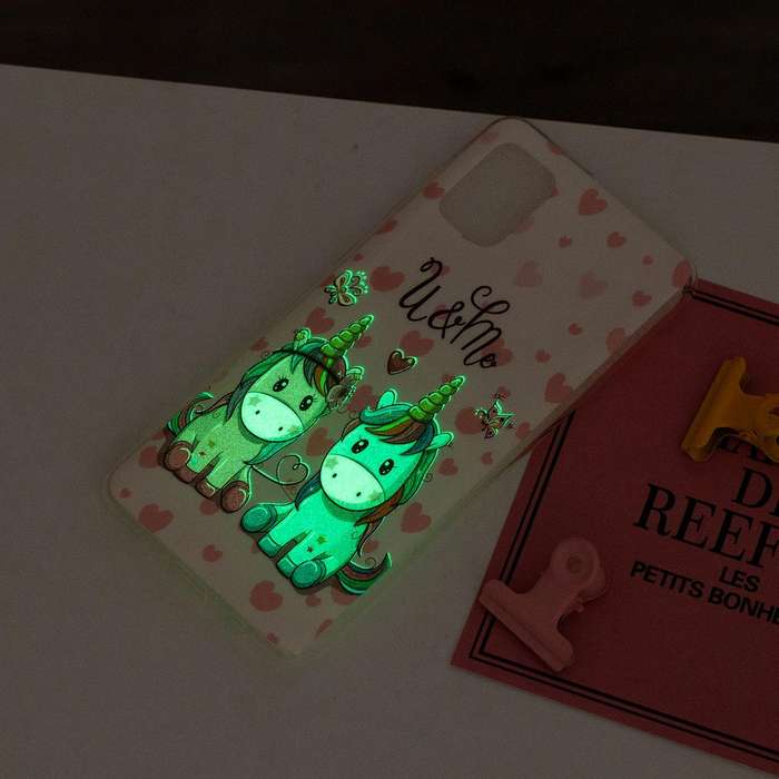 For Samsung Galaxy A52 5G / 4G Luminous TPU Mobile Phone Protective Case(Couple Unicorn)