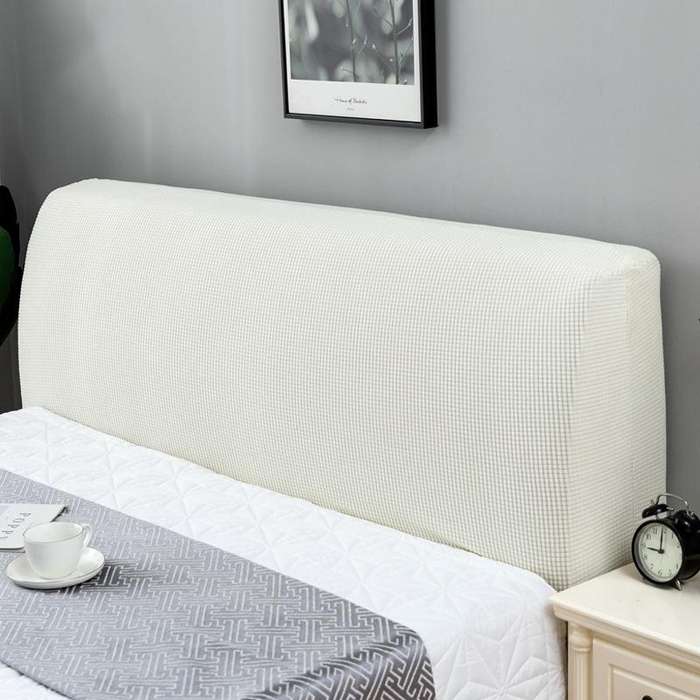Polar Fleece Elastic Full Covered Headboard Dust Cover, Size:220cm(Beige)