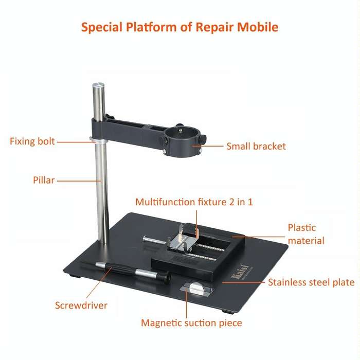Kaisi F-202 Mobile Phone Laptop BGA Rework Reballing Station Hot Air Gun Clamp