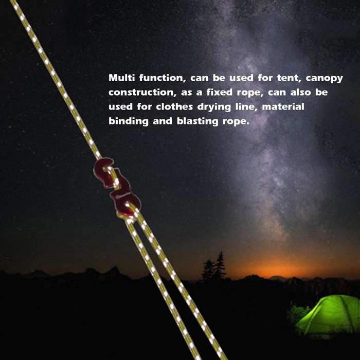 4m x 4 Rolls Outdoor Camping Tent Canopy Wind Rope Luminous Multi-Function Wind Rope Buckle Tent ...