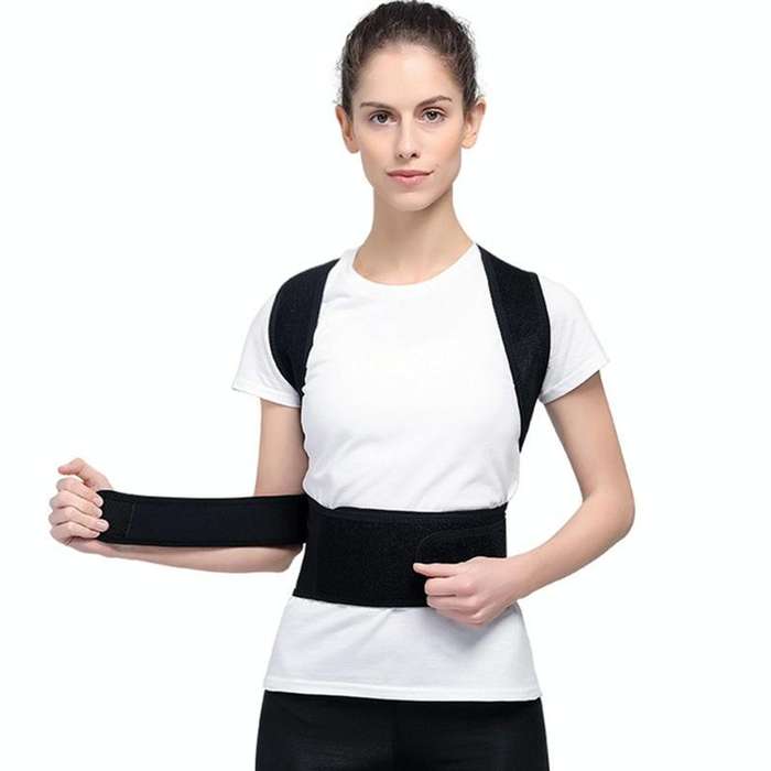 Kyphosis Correction Belt Spine Back Fixation Belt Correction Clothing, Size:XS(Black)