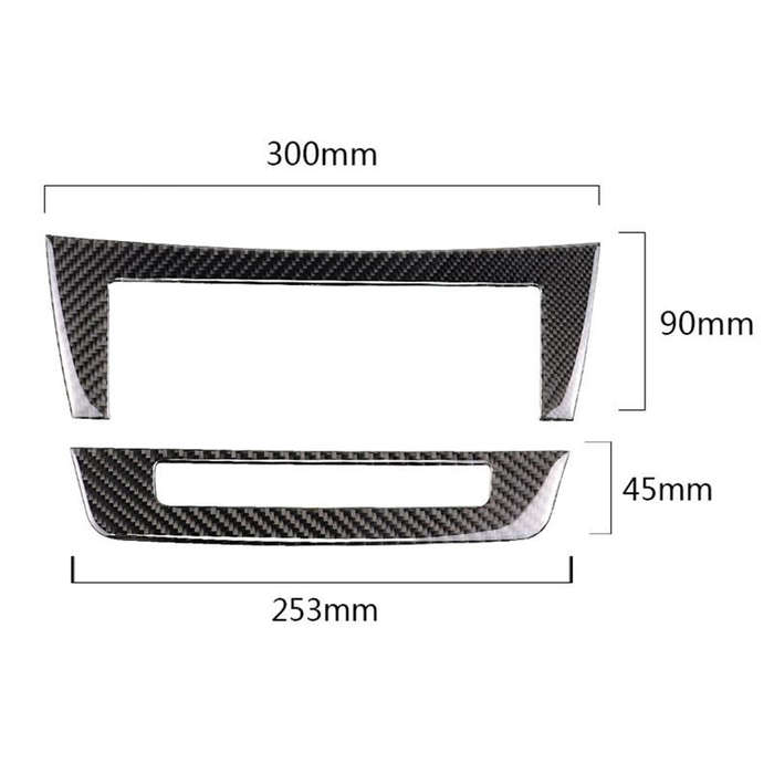 Car Carbon Fiber Central Control CD Panel Decorative Sticker for Mercedes-Benz W204 2011-2013 7-b...