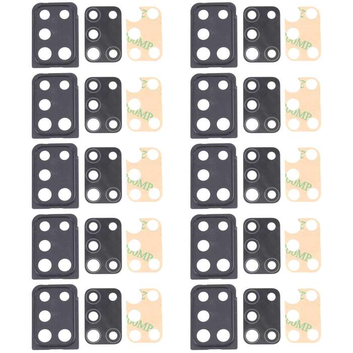 For Samsung Galaxy A21s SM-A217 10pcs Camera Lens Cover (Black)