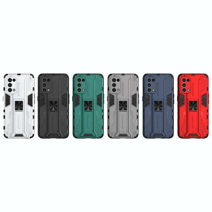 For OPPO Reno5 5G / 4G Supersonic PC + TPU Shock-proof Protective Case with Holder(Silver)