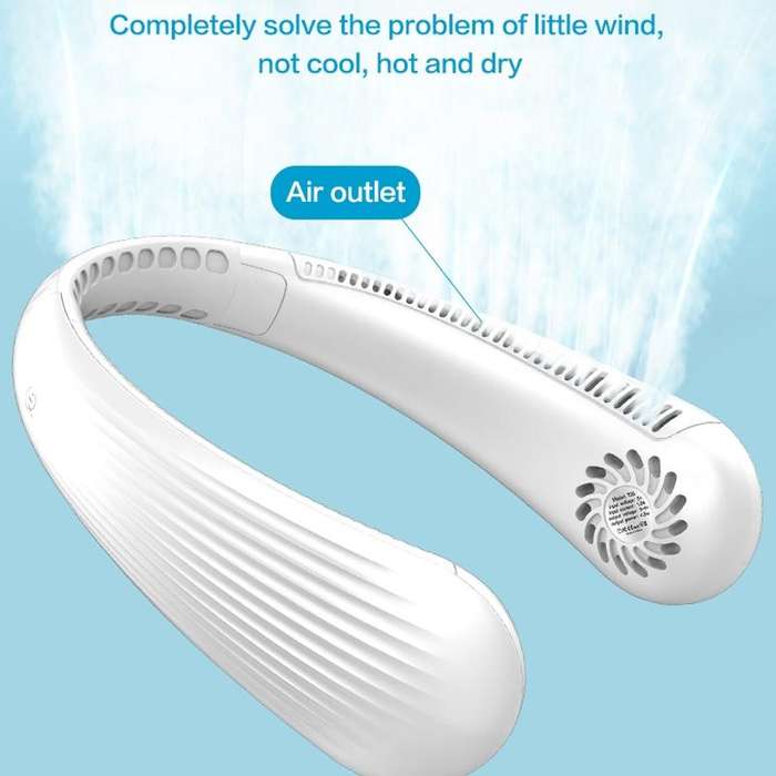 Lazy Hanging Neck Fan Bladeless Silent Sports Fan,Model: T36 Black 3000 mAh