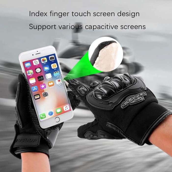 BSDDP RH-A0107 Motorcycle Riding Anti-Fall Full Finger Gloves, Size: L(Black+Grey)