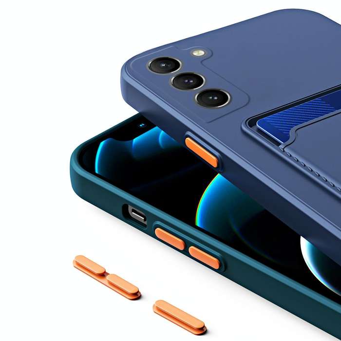 For Samsung Galaxy A54 5G Skin Feel Card TPU Contrast Color Button Phone Case(Dark Green)