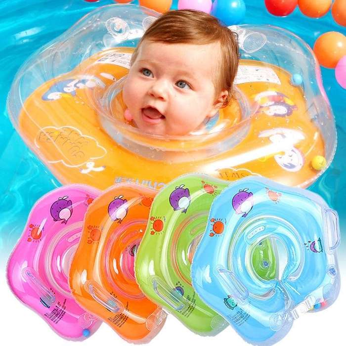 Circle Shaped Inflatable Baby Children Swimming Neck Ring(Blue)