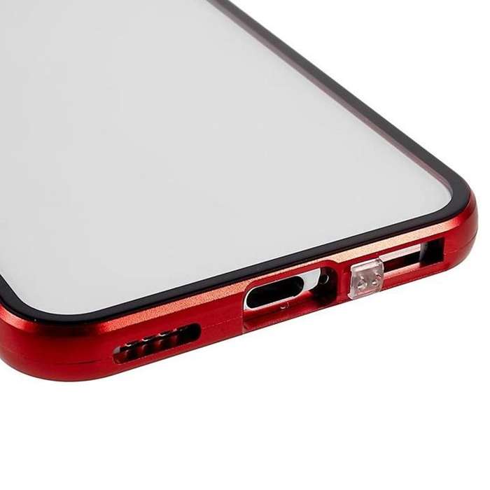 For Samsung Galaxy S21 5G Anti-peeping Magnetic Double-sided Tempered Glass Phone Case(Rose Gold)