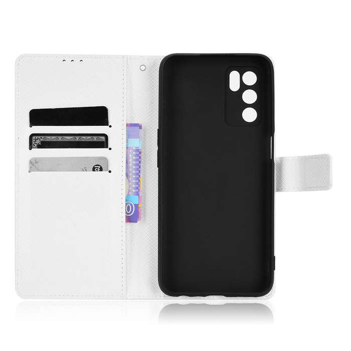 For OPPO A16 / A16s Diamond Texture Leather Phone Case(White)
