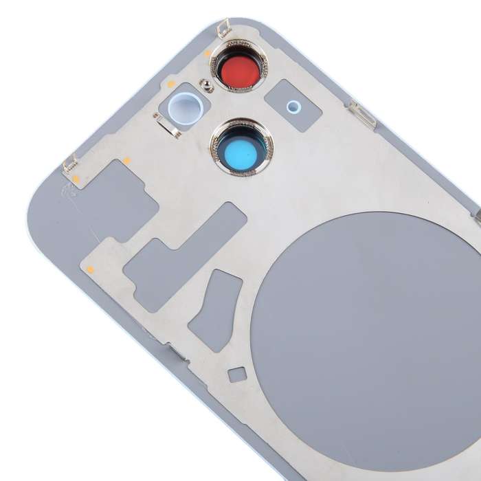 For iPhone 15 Plus Glass Battery Back Cover with Camera Lens Cover(Blue)