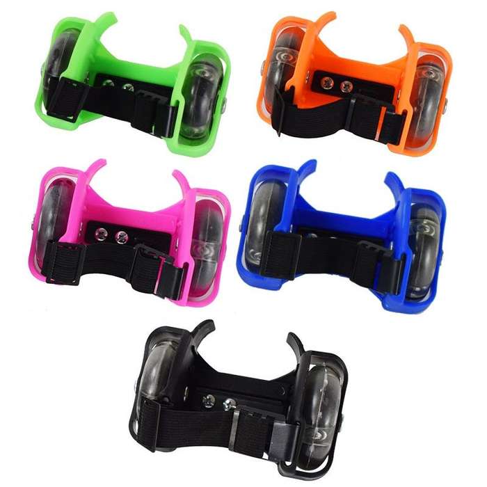 1 Pair Children Roller Skates Accessories Adjustable Three-color Luminous Wheel(Black)