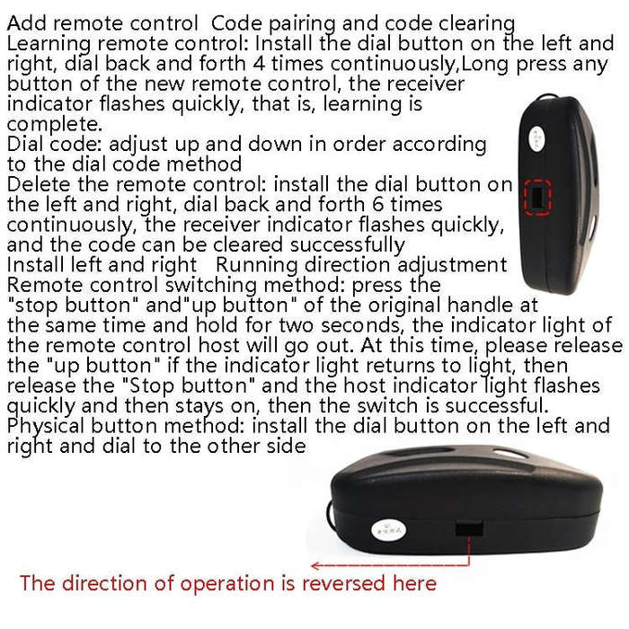 Electric Garage Door Controller Rolling Door Roll Gate Remote Control Plug-Chain Motor Receiver w...