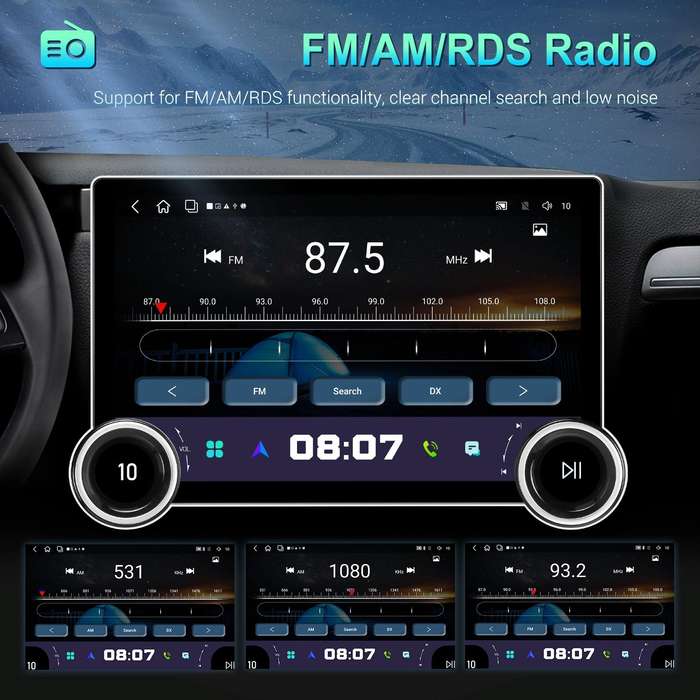 11.8 Inch 4+64G Dual Knob Player Android Large Screen Navigation Wireless CarPlay Reversing Image...