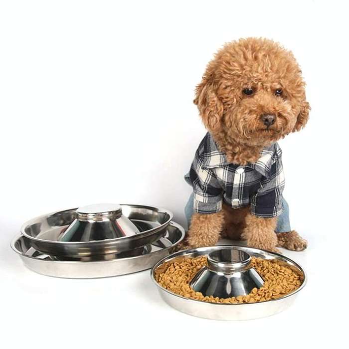 Pet Dog Food Bowl Dog Food Bowl Stainless Steel Slow Food Bowl Pet Supplies, Size:30cm