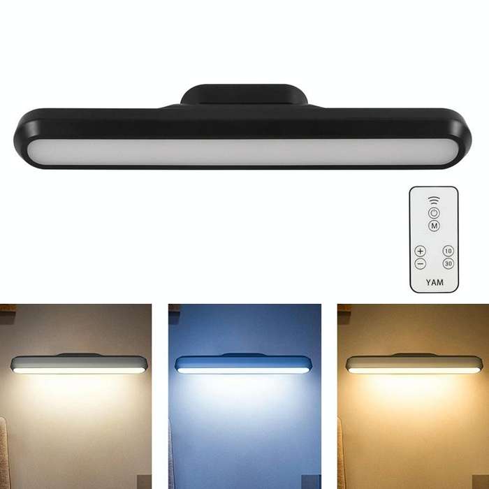 Desk Tricolor Temperature Learning Reading Lights, Style: Rechargeable (Black)