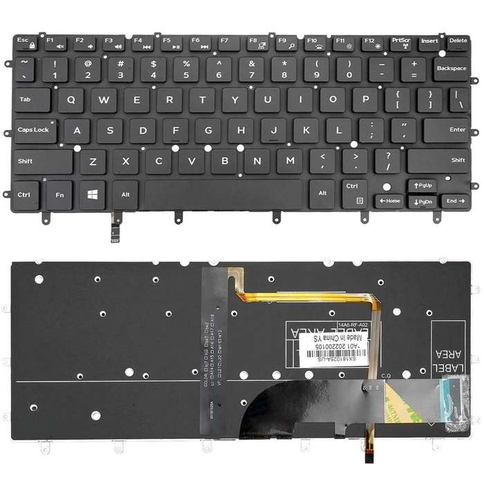 For Dell XPS 13 9343 13 9350 9360 US Version Backlight Laptop Keyboard(Black)