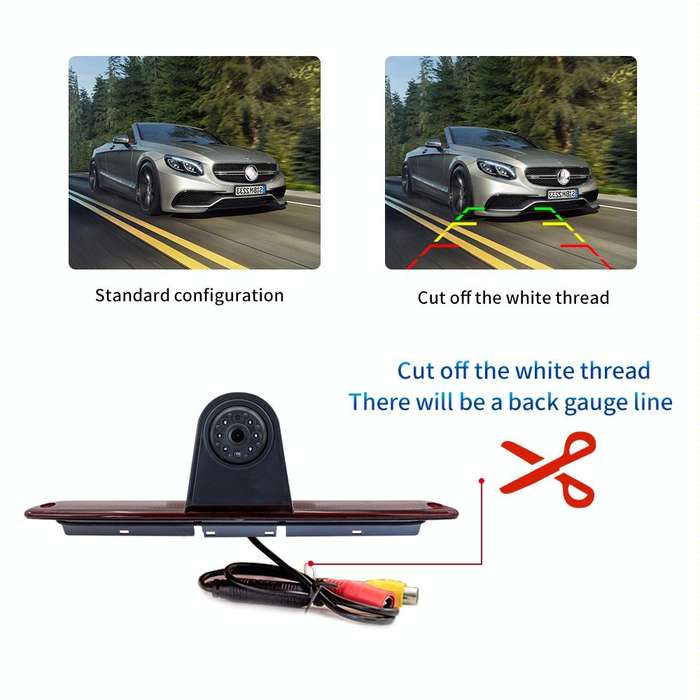 PZ461 Car Waterproof High Position Tail Light Brake Light View Camera + 7 inch Rearview Monitor f...