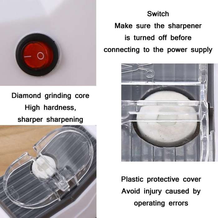 JJ-1 Kitchen Electric Double Sided Knife Sharpener, Specification: CN Plug