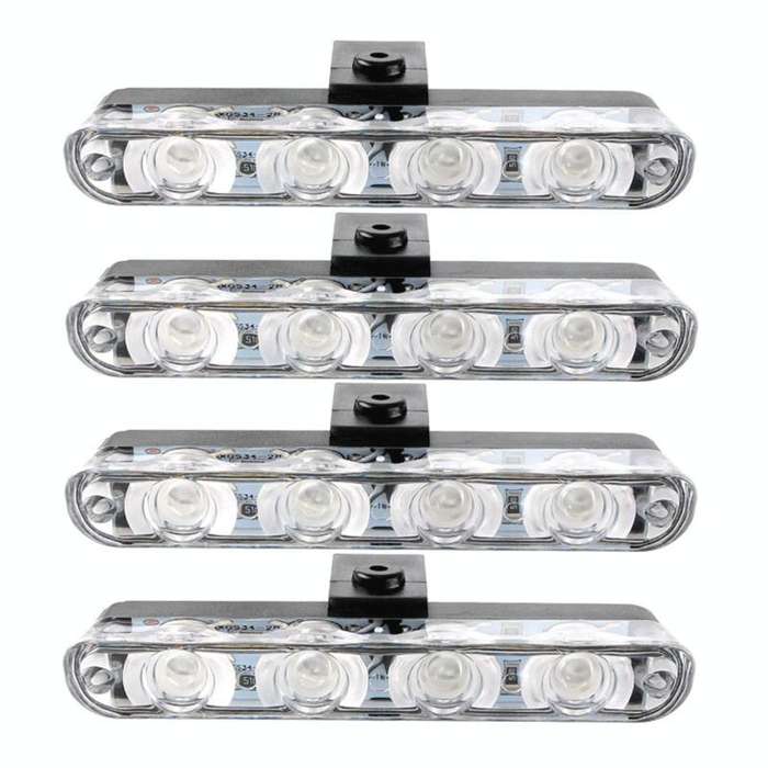 4 in 1 Car 16LEDs Grille Flash Lights Warning Lights with Wireless Remote Control(Red Blue)
