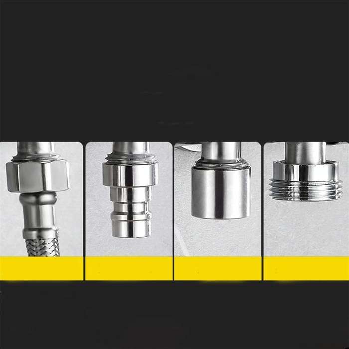 Stainless Steel One-In-Two-Out Multi-Function Three-Way Valve Faucet, Specification: Double 4-poi...