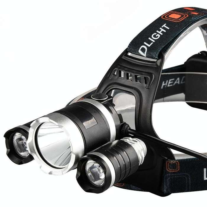 Strong Light Long-Range Rechargeable Three-Head Lamp Outdoor Fishing Lamp Led Head-Mounted Flashl...